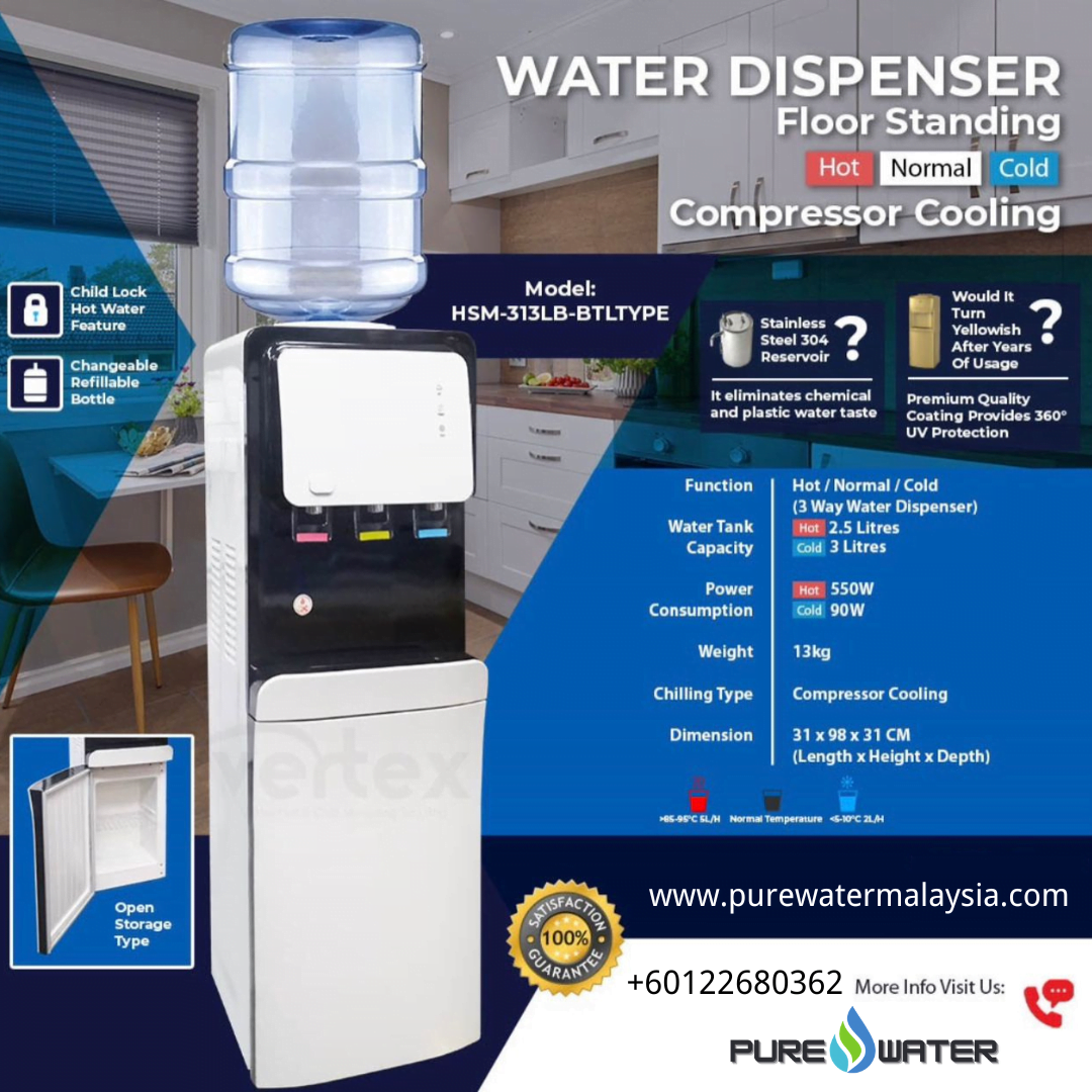 Bottle Water Dispenser Hot Cold Compressor Cooling Floorstanding - Image 3