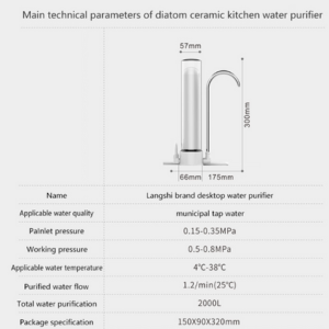 Single Filtration Pre Filter Water Filter System Counter Top - Image 7