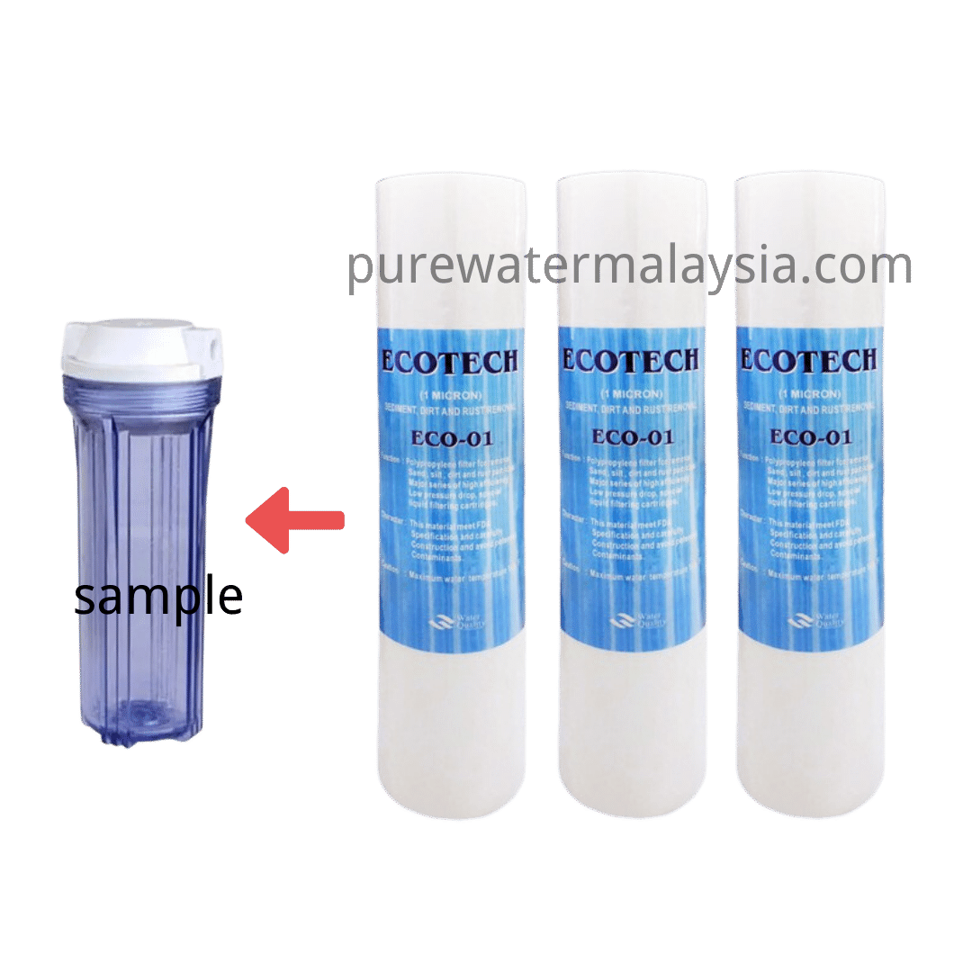 PP Sediment Filter Ecotech 1 Micron 10" inch Filter Cartridges