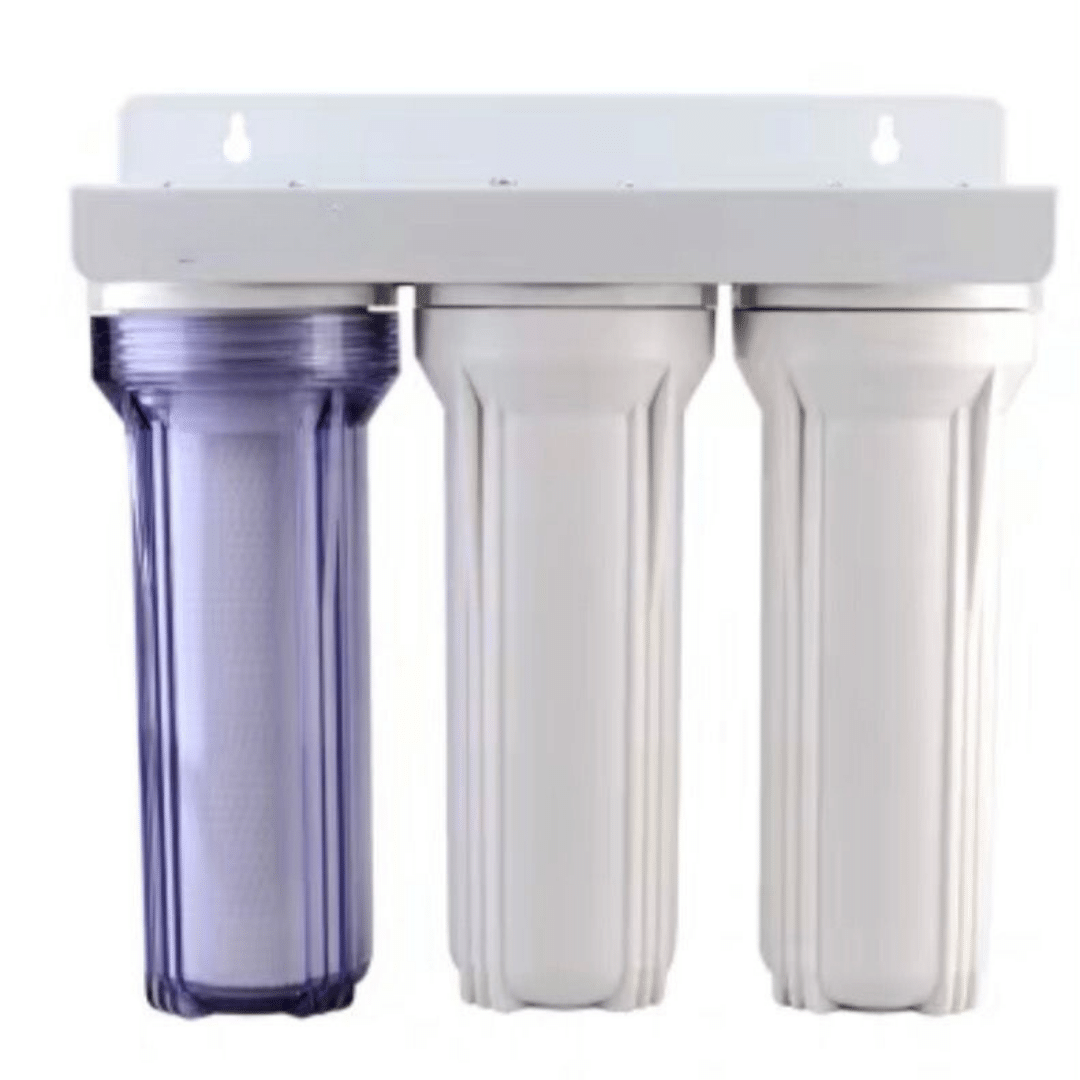 Triple Housing Water Filter 10″inchi Pre Filter (Transparent White) - Image 3