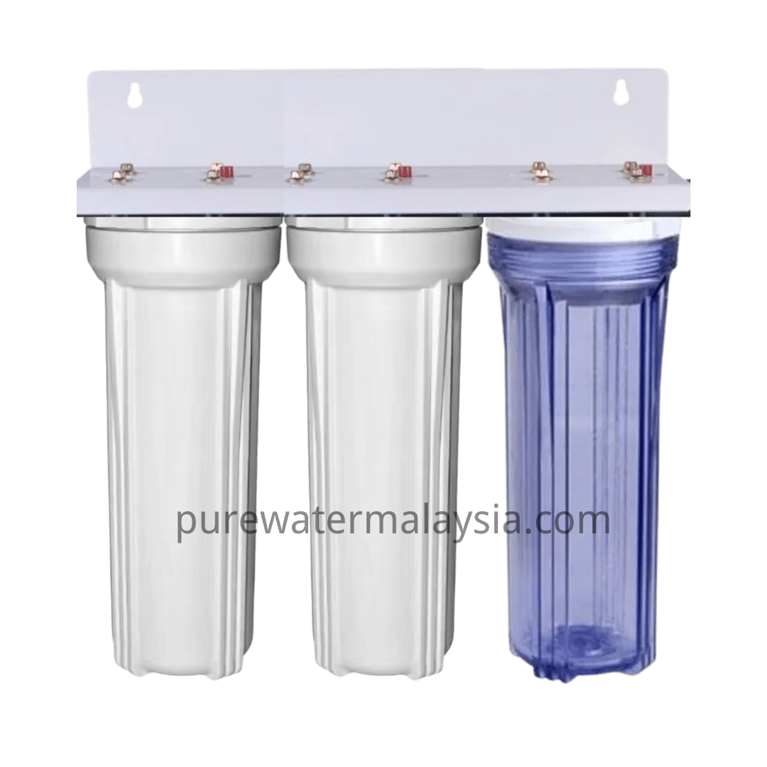 Triple Housing Water Filter 10″inchi Pre Filter (Transparent White