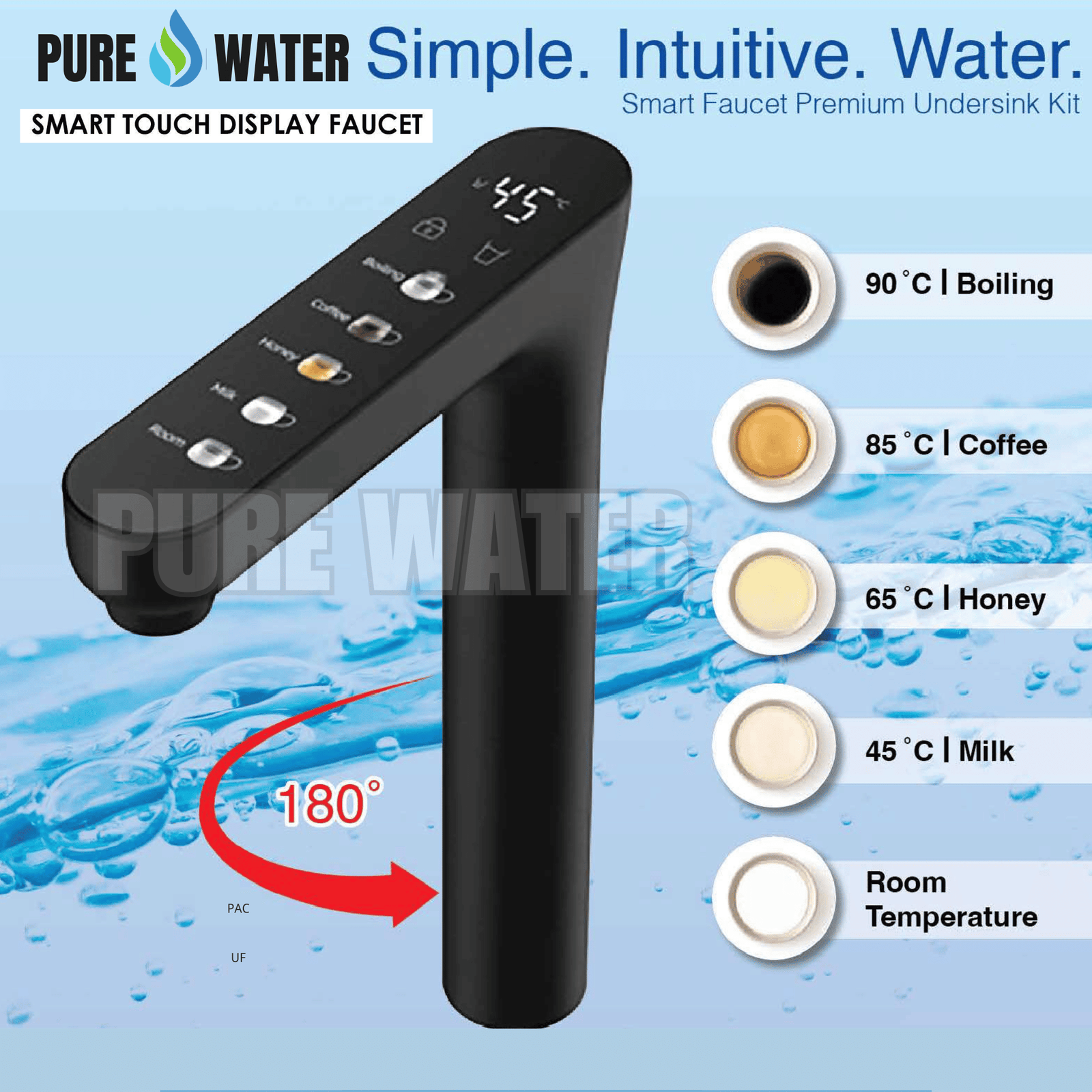 Smart Touch Display Faucet Undersink Water Purifier System